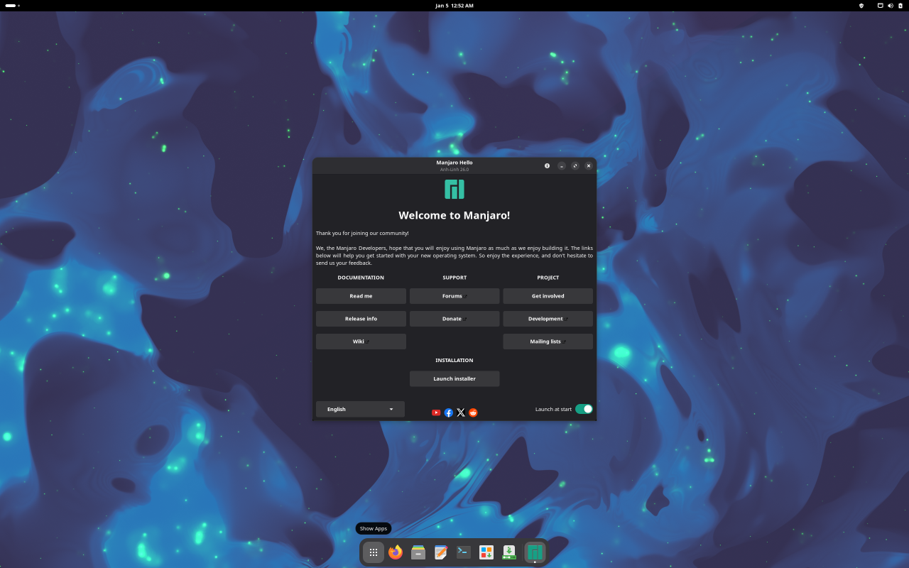 Manjaro screenshot