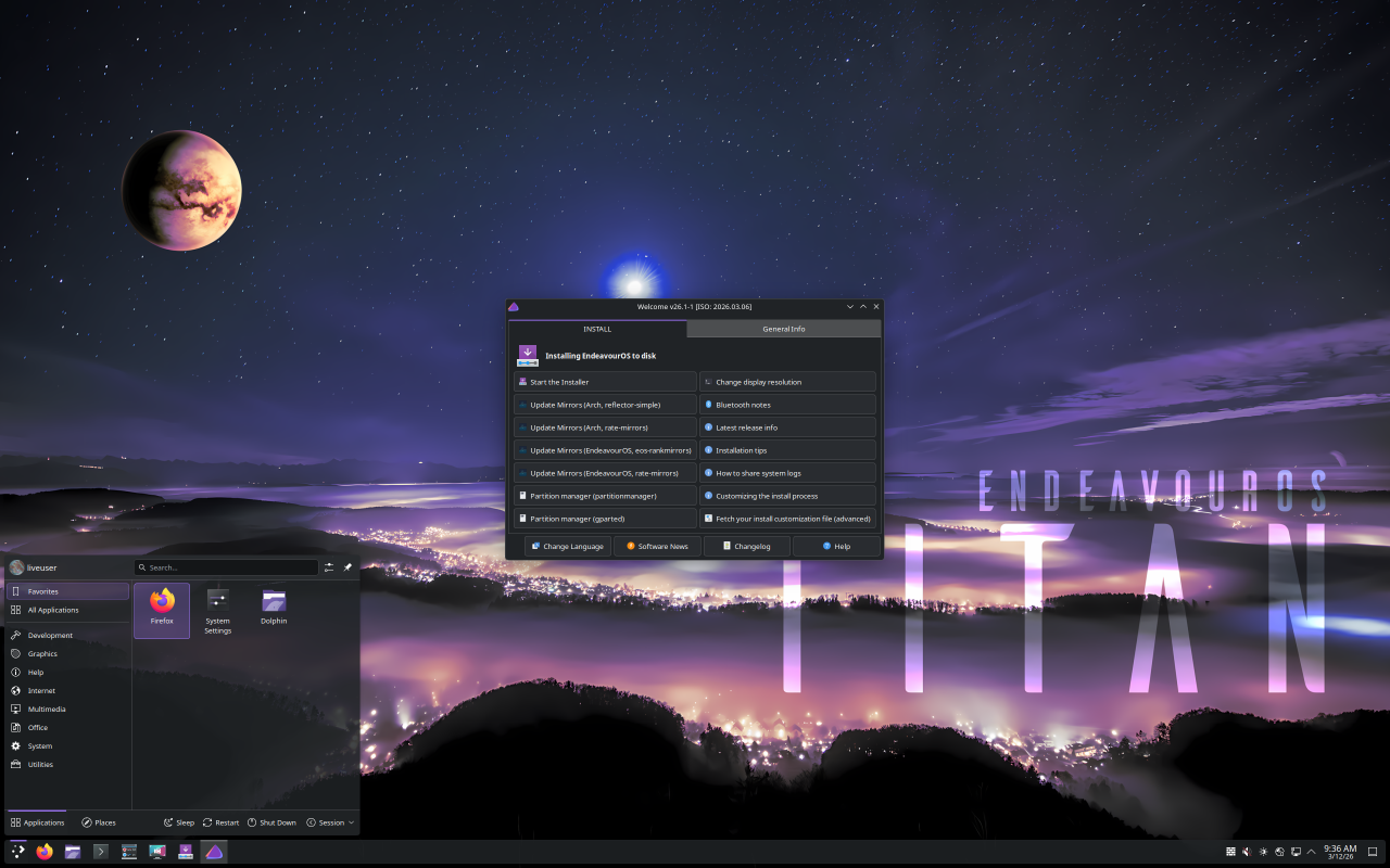 EndeavourOS screenshot