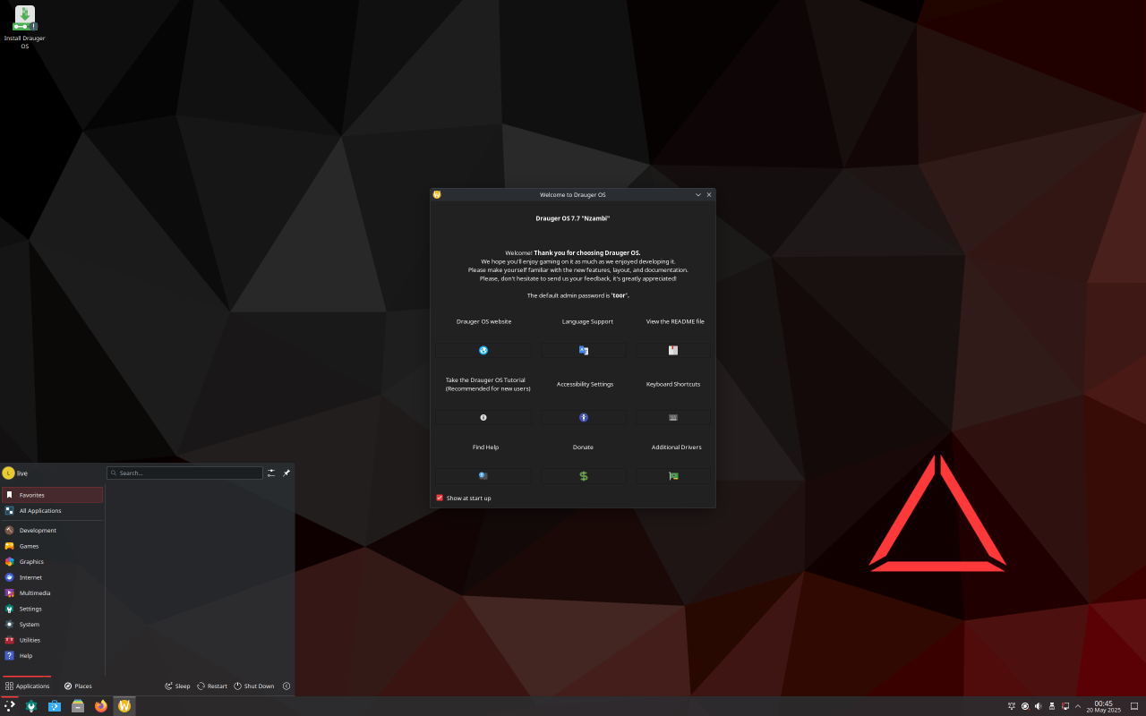 Drauger OS screenshot