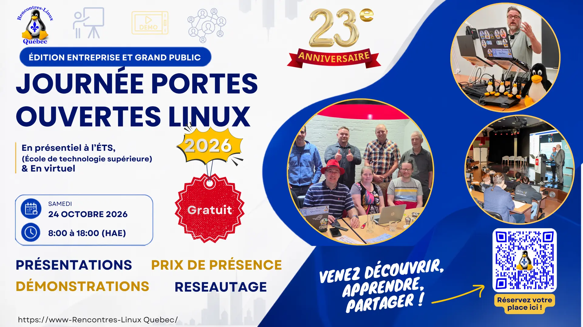 23rd Anniversary of Rencontres Linux au Québec