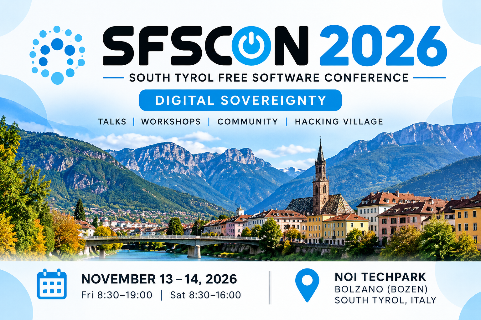 SFSCON 2026 — South Tyrol Free Software Conference